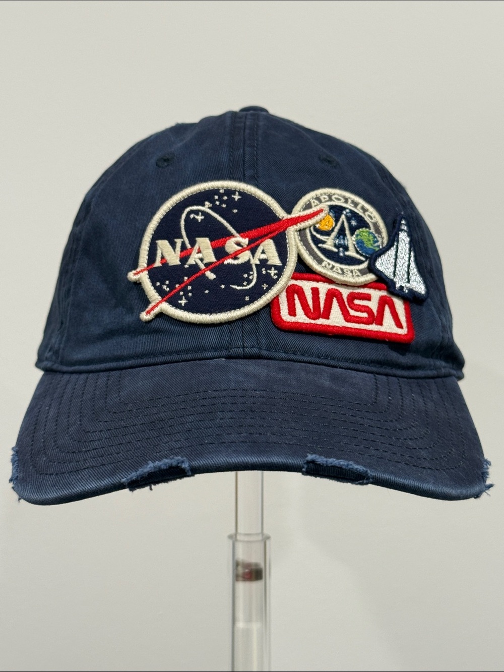 American Needle Distressed NASA Patch Iconic Navy Dad Cap